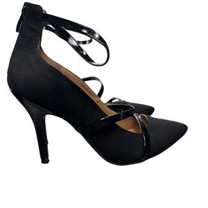 Chinese Laundry Black Suede Lace-Up Heels